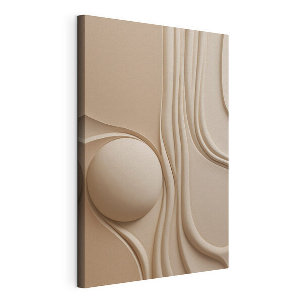 Cuadros Esfera blanca sobre una superficie beige