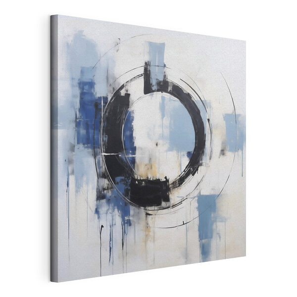 Cuadro en el que se representa un círculo con pintura azul y blanca Cuadros Cuadro en el que se representa un círculo con pintura azul y blanca