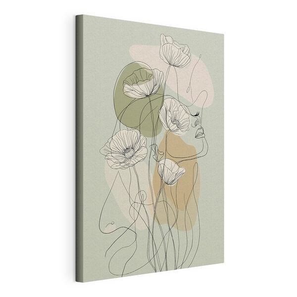 Dibujo de una mujer con flores Cuadros Dibujo de una mujer con flores