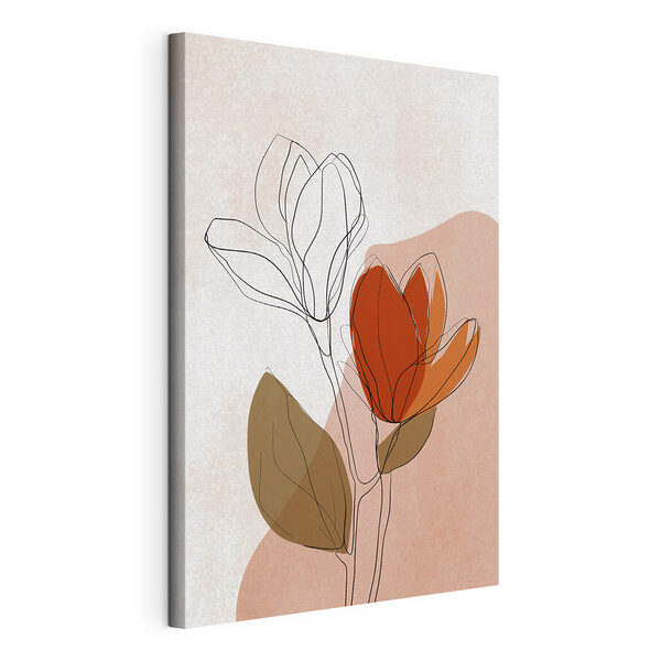 Dibujo de flores con hojas Cuadros Dibujo de flores con hojas