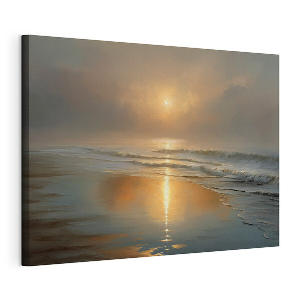 Puesta de sol sobre una playa Cuadros Puesta de sol sobre una playa
