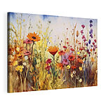 Cuadros Flores silvestres de vivos colores en una pintura en acuarela