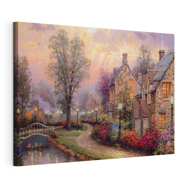 Cuadros Cuadros Cuadro de una casa con flores y un sendero (SKU: s19091)