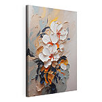 Cuadros Pintura floral con textura y colores vivos