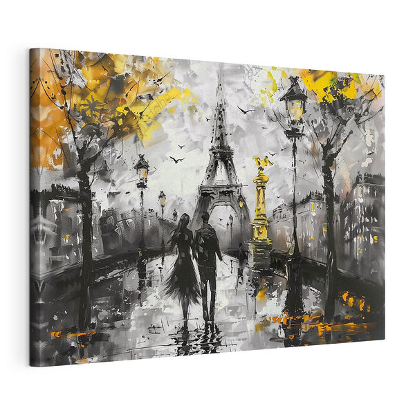 Cuadros Cuadros París en blanco y negro y con toques de color (SKU: s39692)