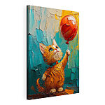 Cuadros Cuadro de un gato con un globo en la mano