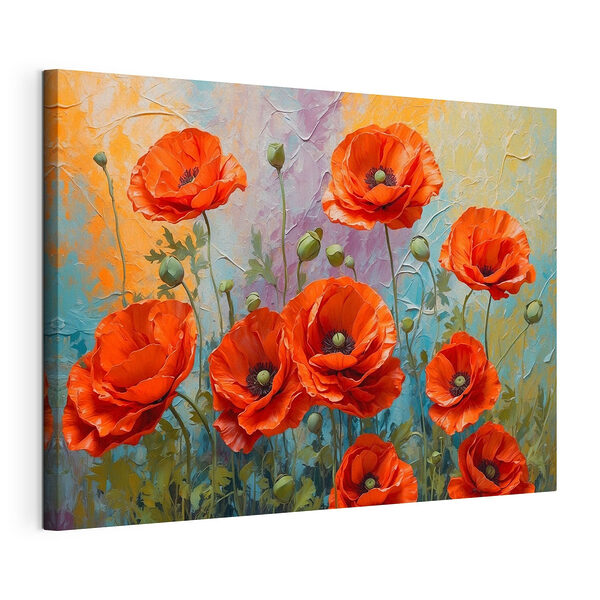 Amapolas de colores vivos bajo un cielo pintado Cuadros Amapolas de colores vivos bajo un cielo pintado