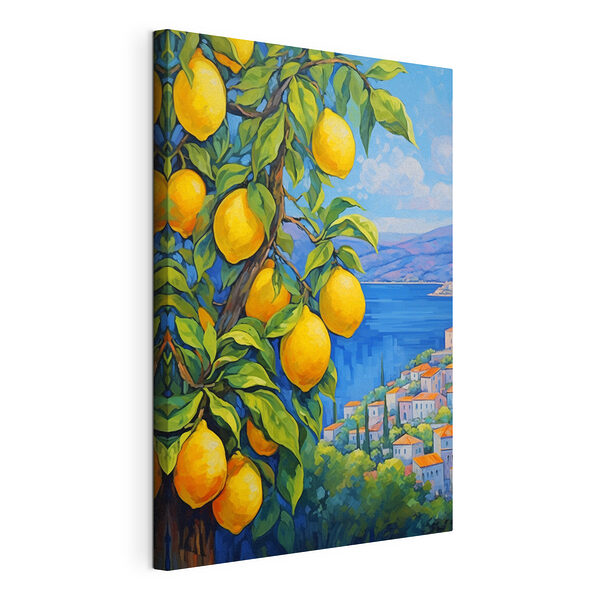 Cuadro de un limonero con una ciudad al fondo Cuadros Cuadro de un limonero con una ciudad al fondo