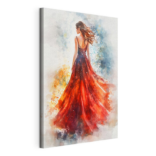 Cuadros Mujer con un vestido rojo