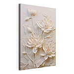 Cuadros Talla de una flor blanca en una pared