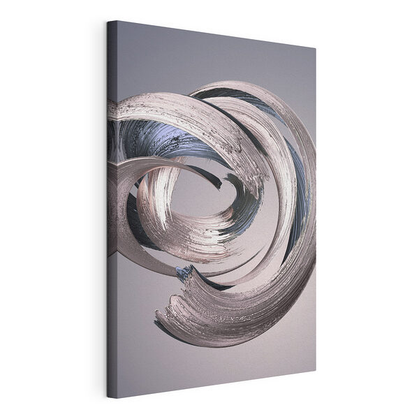 Cuadros Remolino metálico abstracto sobre fondo gris