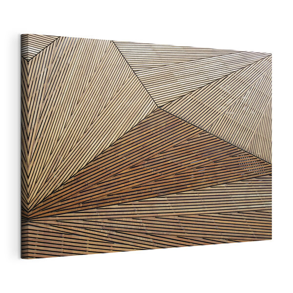 Cuadros Motivo geométrico de madera con líneas