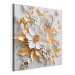 Cuadros Relieve floral ornamentado en tonos elegantes