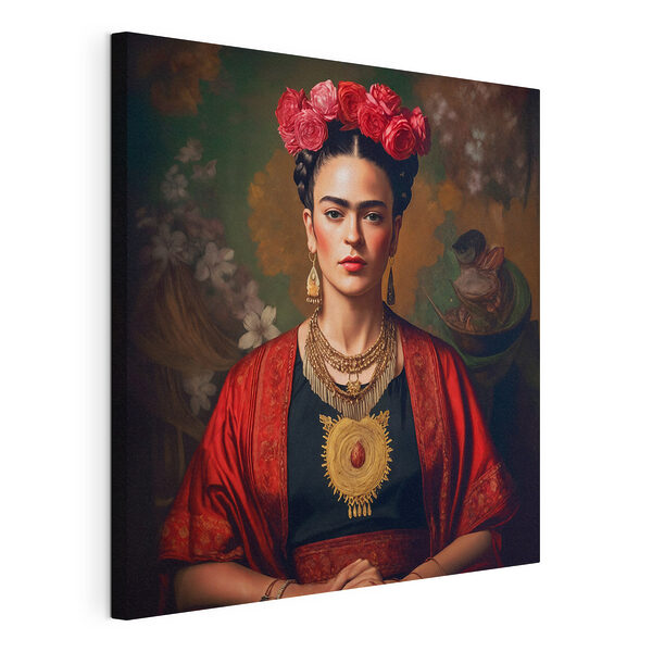 Cuadros Cuadros Retrato colorido con un tocado floral (SKU: s32865)