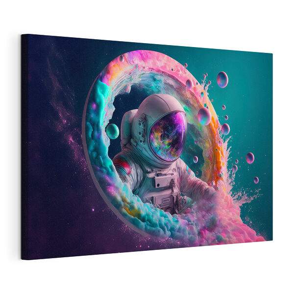 Cuadros Un astronauta dentro de un círculo de colores
