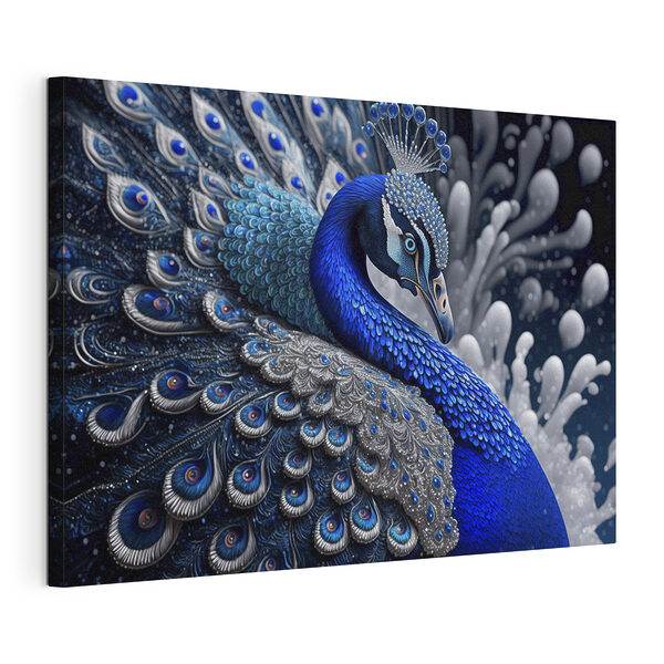 Cuadros Pavo real azul y plateado