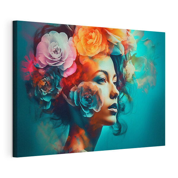 Cuadros Mujer con flores en el pelo