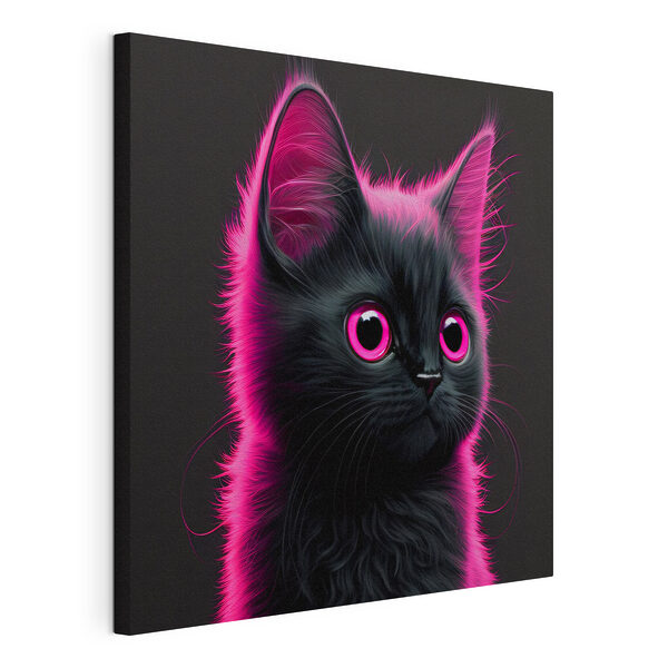 Gato negro con pelo rosa Cuadros Gato negro con pelo rosa