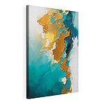 Cuadros Arte abstracto en turquesa y ámbar