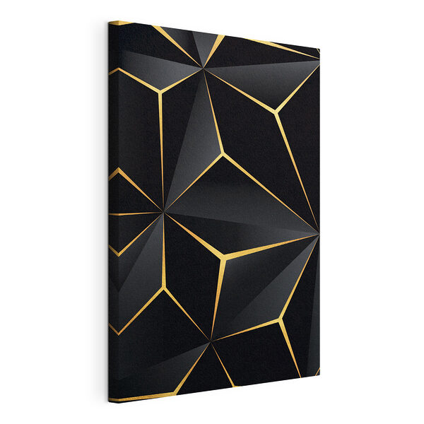 Diseño geométrico moderno en negro y metalizado Cuadros Diseño geométrico moderno en negro y metalizado