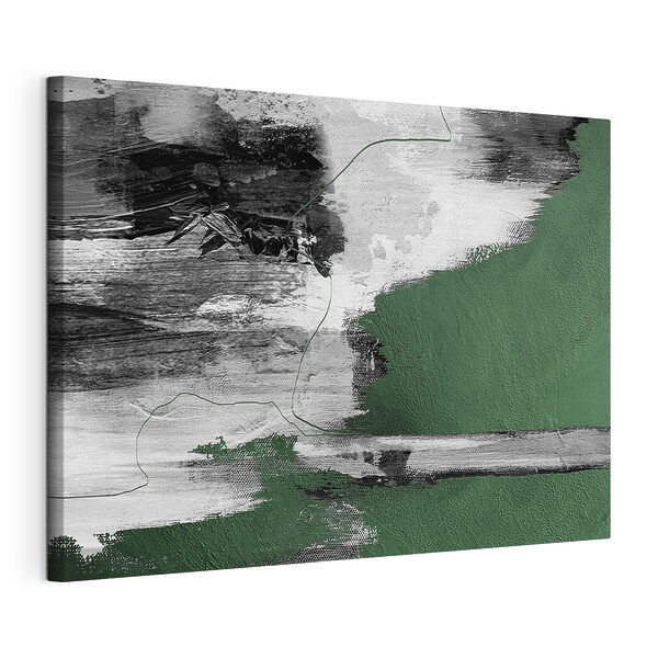 Cuadros Cuadros Pinceladas abstractas en verde y blanco (SKU: s36289)
