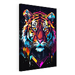 Cuadros Tigre de colores con bigotes blancos
