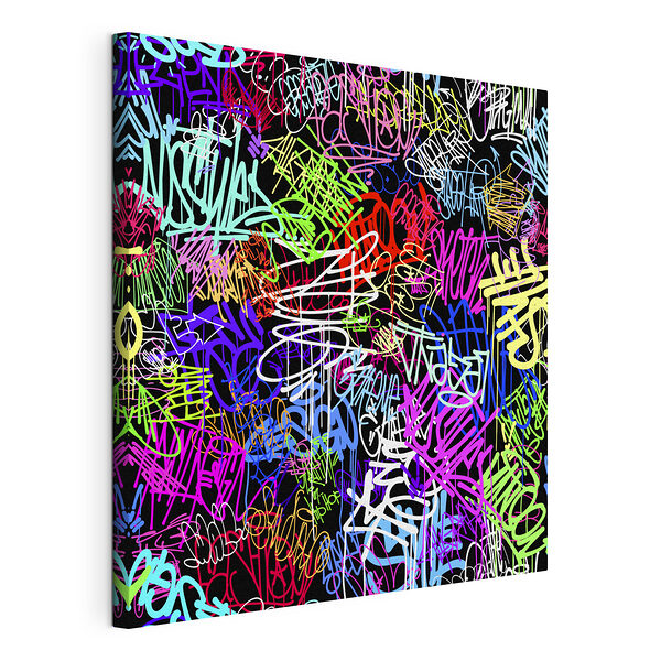 Cuadros Cuadros Líneas de colores sobre un fondo negro (SKU: s37150)