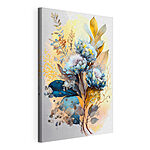 Cuadros Arte floral abstracto con tonos azules