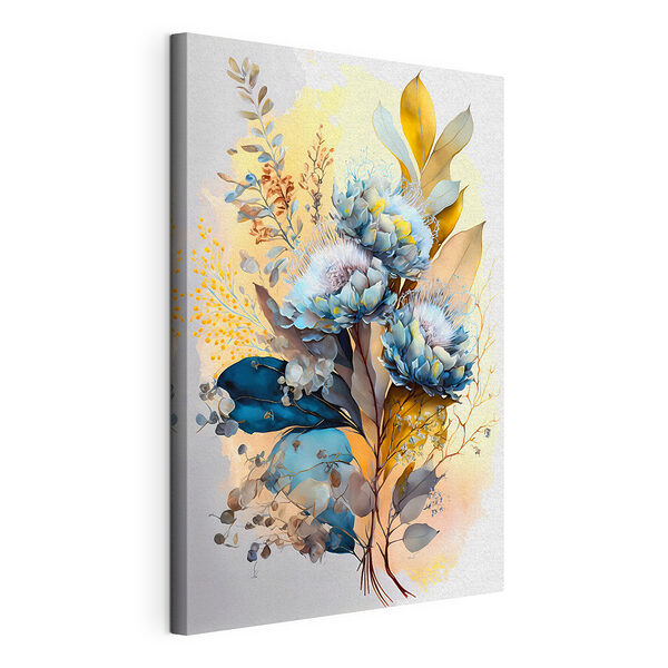 Arte floral abstracto con tonos azules Cuadros Arte floral abstracto con tonos azules