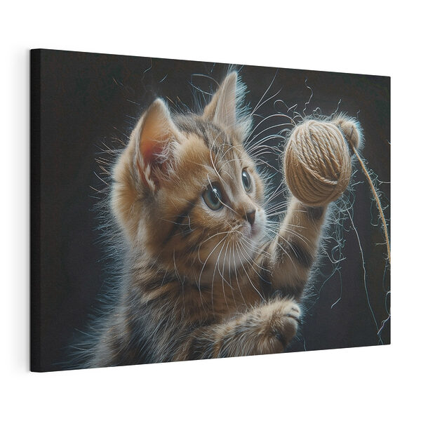 Cuadros Un gatito juega con un ovillo de lana (SKU: s38463) Cuadros Cuadros Un gatito juega con un ovillo de lana (SKU: s38463)