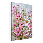 Cuadros Cuadro con flores en tonos rosa y blanco con textura