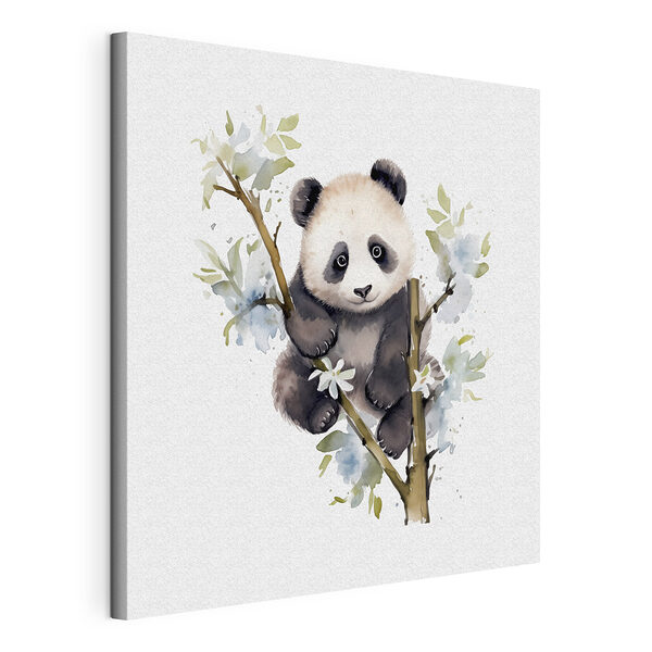 Cuadros Un oso panda en la rama de un árbol
