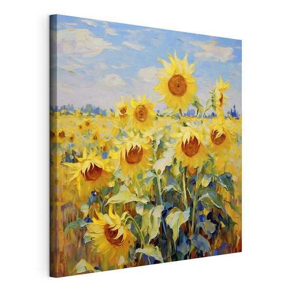 Cuadros Cuadro de girasoles en un campo
