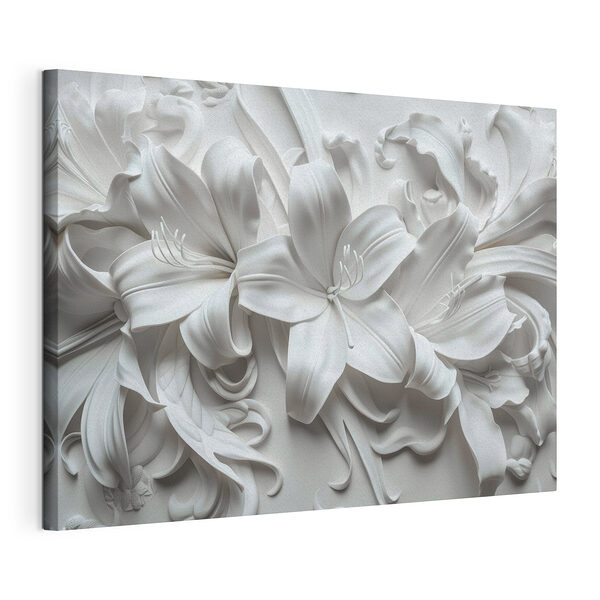 Cuadros Flor blanca sobre una superficie blanca
