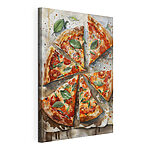 Cuadros Pizza con tomate y albahaca