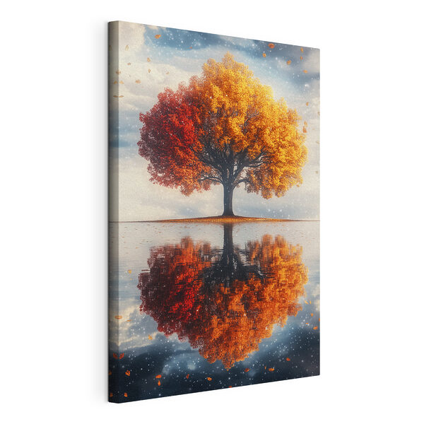 Cuadros Árbol con hojas de color naranja