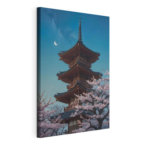 Pagoda con flores de cerezo Cuadros Pagoda con flores de cerezo