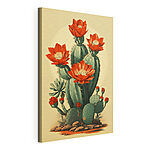 Cuadros Cactus con flores rojas