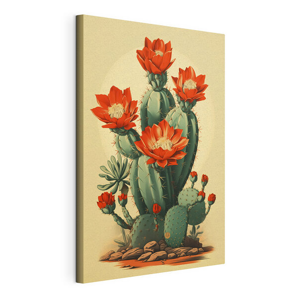 Cuadros Cuadros Cactus con flores rojas (SKU: s40806)