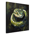 Cuadros Serpiente verde con ojos amarillos