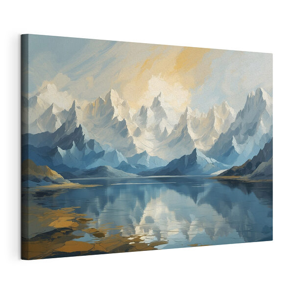 Cuadros Lago con montañas y nubes