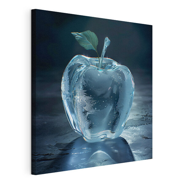Un cubito con forma de manzana y una hoja Cuadros Un cubito con forma de manzana y una hoja