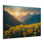 Cuadros Campo de girasoles en las montañas