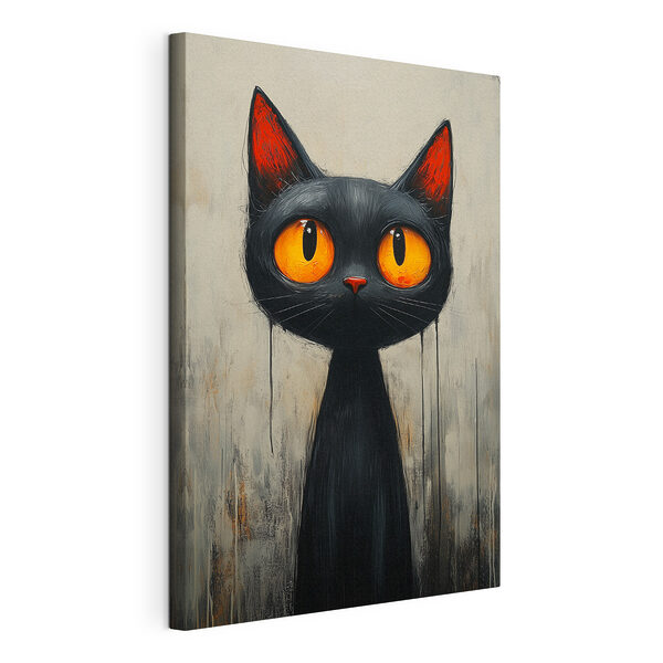 Cuadros Gato negro con ojos naranjas