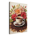 Cuadros Una taza de café y flores