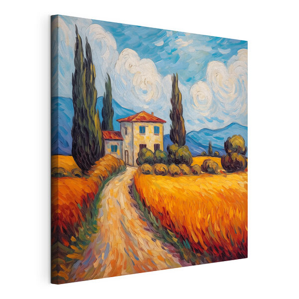 Cuadros Cuadros Cuadro de una casa en un campo de trigo (SKU: s41500)