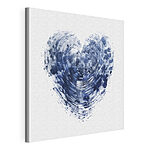 Cuadros Corazón azul sobre fondo blanco