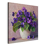 Cuadros Maceta con flores moradas