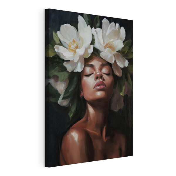 Cuadros Mujer con flores en el pelo