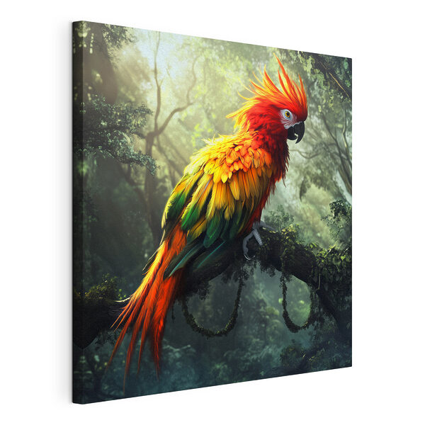Cuadros Pájaro de colores posado en la rama de un árbol